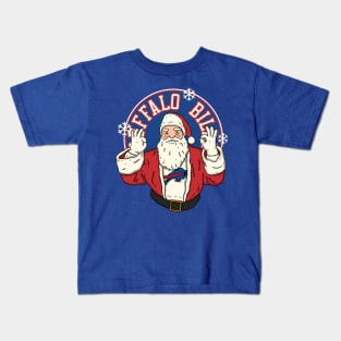 Santa Claus Loves Buffalo Bills Kids T-Shirt